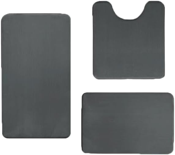 Madeals Memory Foam Bath Mat Set 4 Piece with Toilet Lid Cover and Combo Rug Sage Green