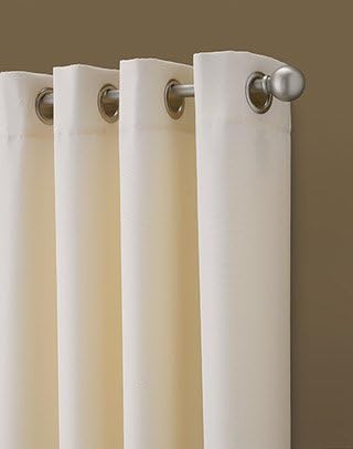Curtainworks Kendall Color Block Grommet Curtain Panel, 84-Inch, Ivory/Tan