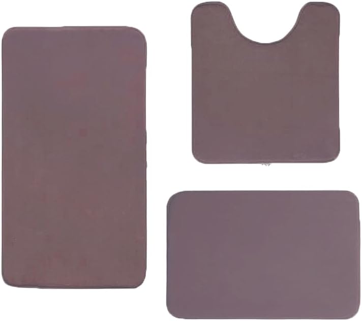 Madeals Memory Foam Bath Mat Set 4 Piece with Toilet Lid Cover and Combo Rug Sage Green