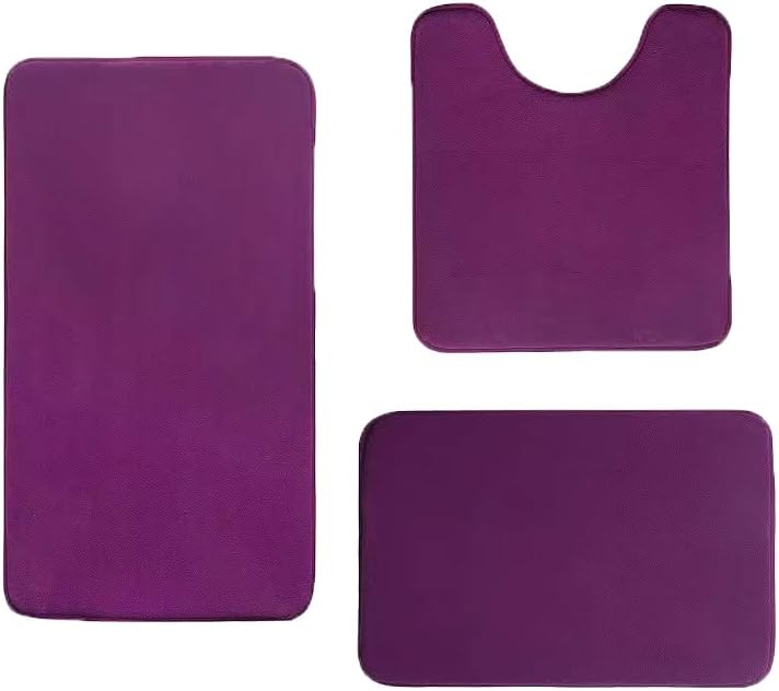 Madeals Memory Foam Bath Mat Set 4 Piece with Toilet Lid Cover and Combo Rug Sage Green