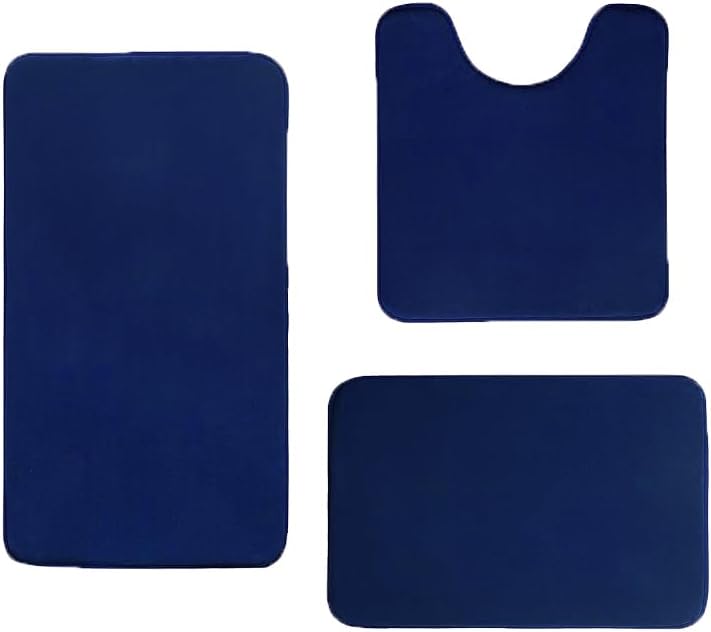 Madeals Memory Foam Bath Mat Set 4 Piece with Toilet Lid Cover and Combo Rug Sage Green
