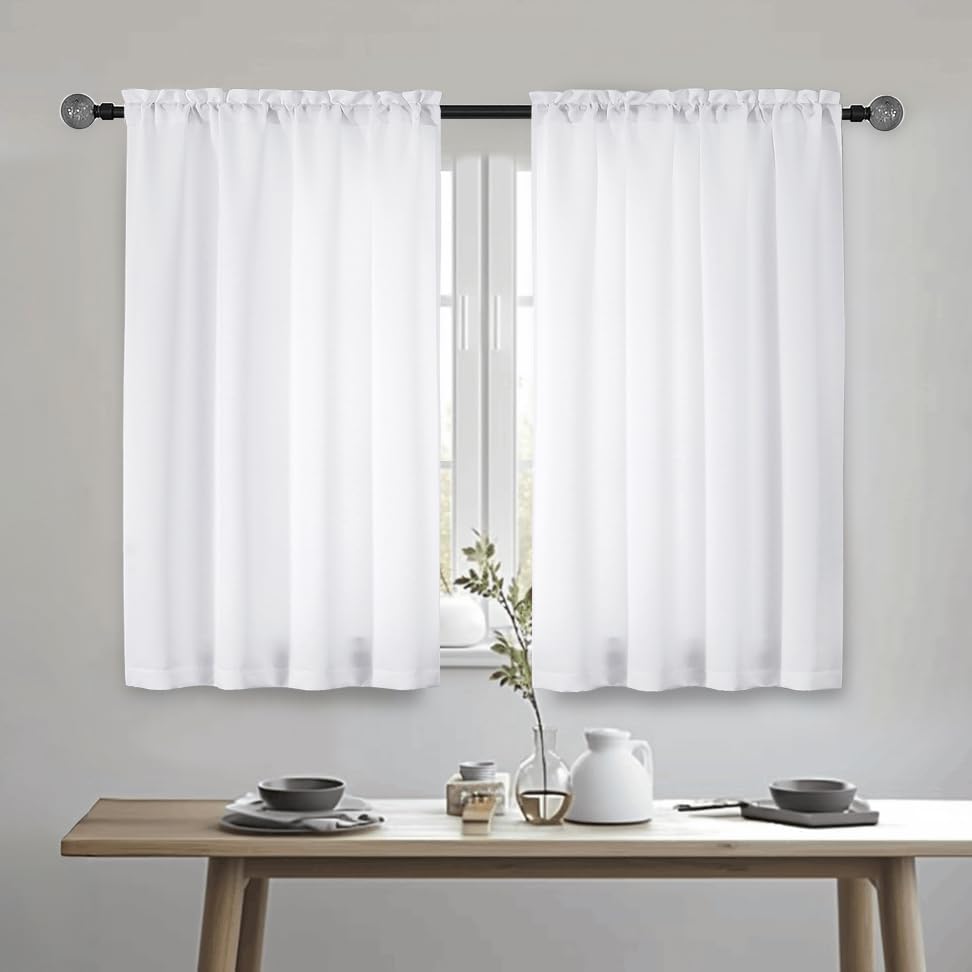 OWENIE Heidi Sage Green Curtains for Living Room 63 Inch Length 2 Panels Set, Light Filtering Solid Curtain for Bedroom, Rod Pocket Window Curtains & Drapes, 2 Pcs Each 40" W 63" L