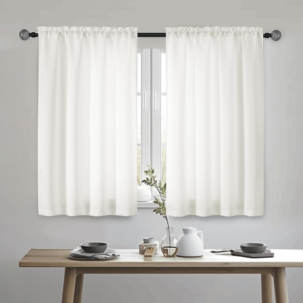 OWENIE Heidi Sage Green Curtains for Living Room 63 Inch Length 2 Panels Set, Light Filtering Solid Curtain for Bedroom, Rod Pocket Window Curtains & Drapes, 2 Pcs Each 40" W 63" L