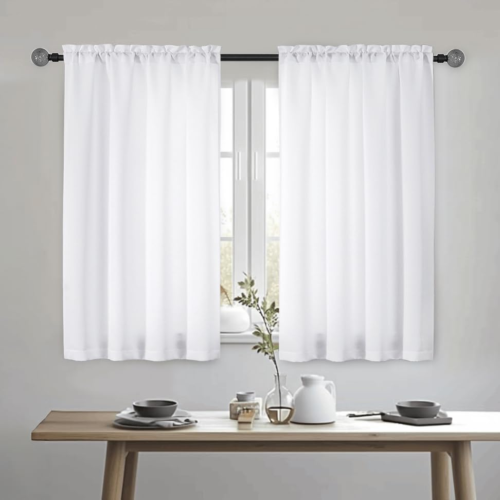 OWENIE Heidi Sage Green Curtains for Living Room 63 Inch Length 2 Panels Set, Light Filtering Solid Curtain for Bedroom, Rod Pocket Window Curtains & Drapes, 2 Pcs Each 40" W 63" L