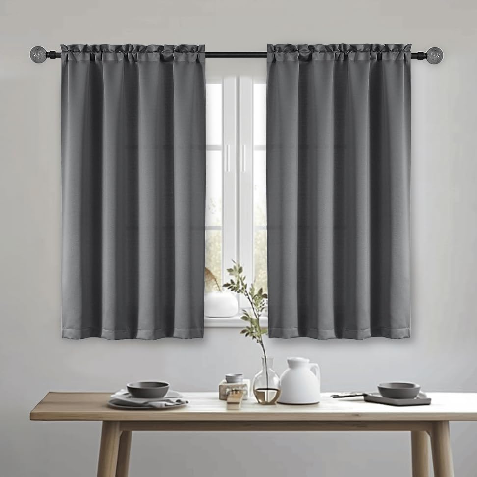 OWENIE Heidi Sage Green Curtains for Living Room 63 Inch Length 2 Panels Set, Light Filtering Solid Curtain for Bedroom, Rod Pocket Window Curtains & Drapes, 2 Pcs Each 40" W 63" L