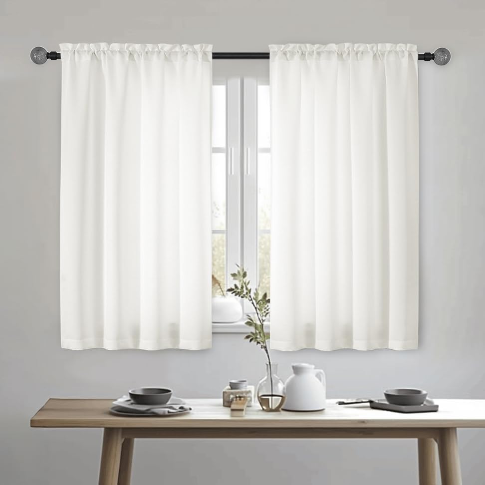 OWENIE Heidi Sage Green Curtains for Living Room 63 Inch Length 2 Panels Set, Light Filtering Solid Curtain for Bedroom, Rod Pocket Window Curtains & Drapes, 2 Pcs Each 40" W 63" L
