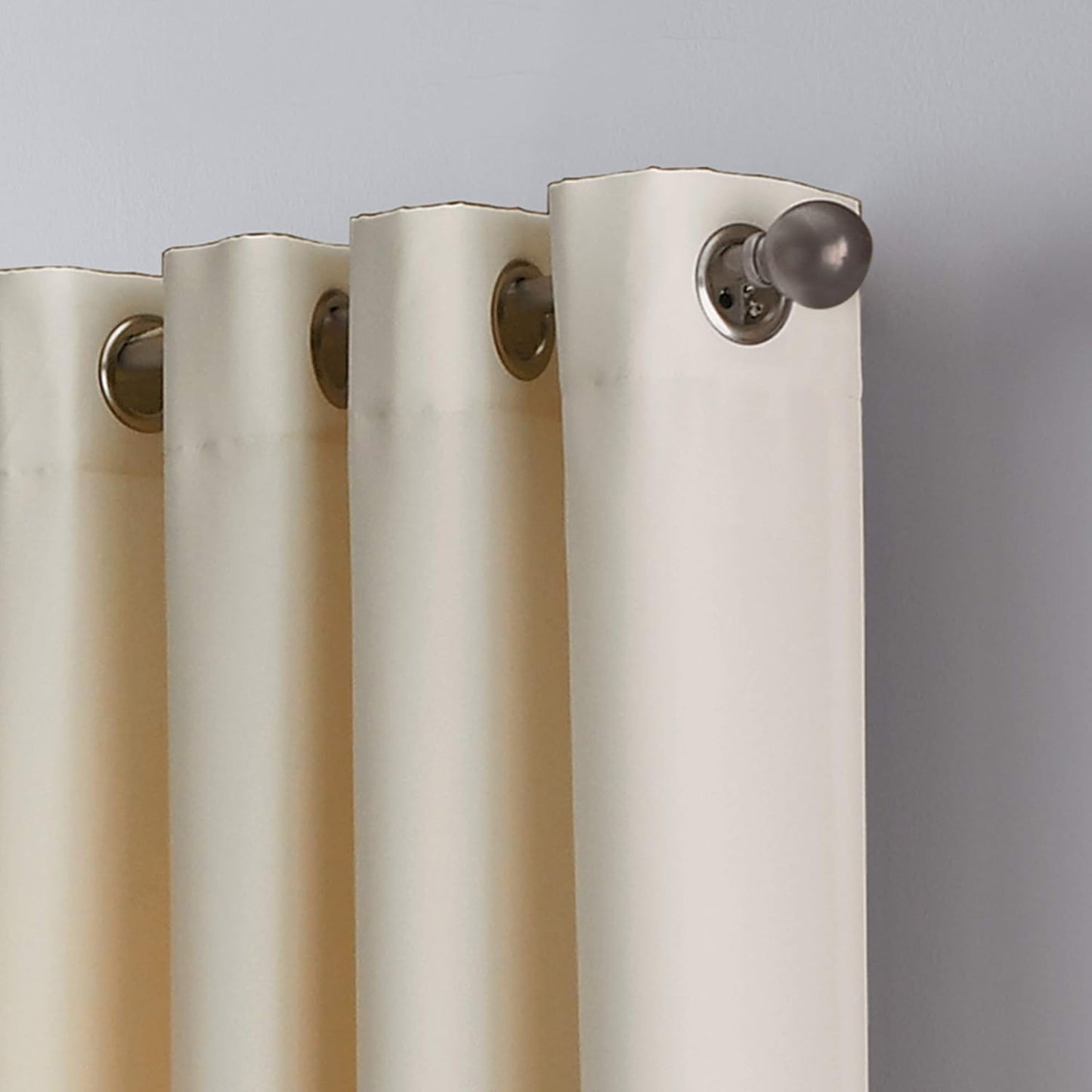Curtainworks Kendall Color Block Grommet Curtain Panel, 84-Inch, Ivory/Tan