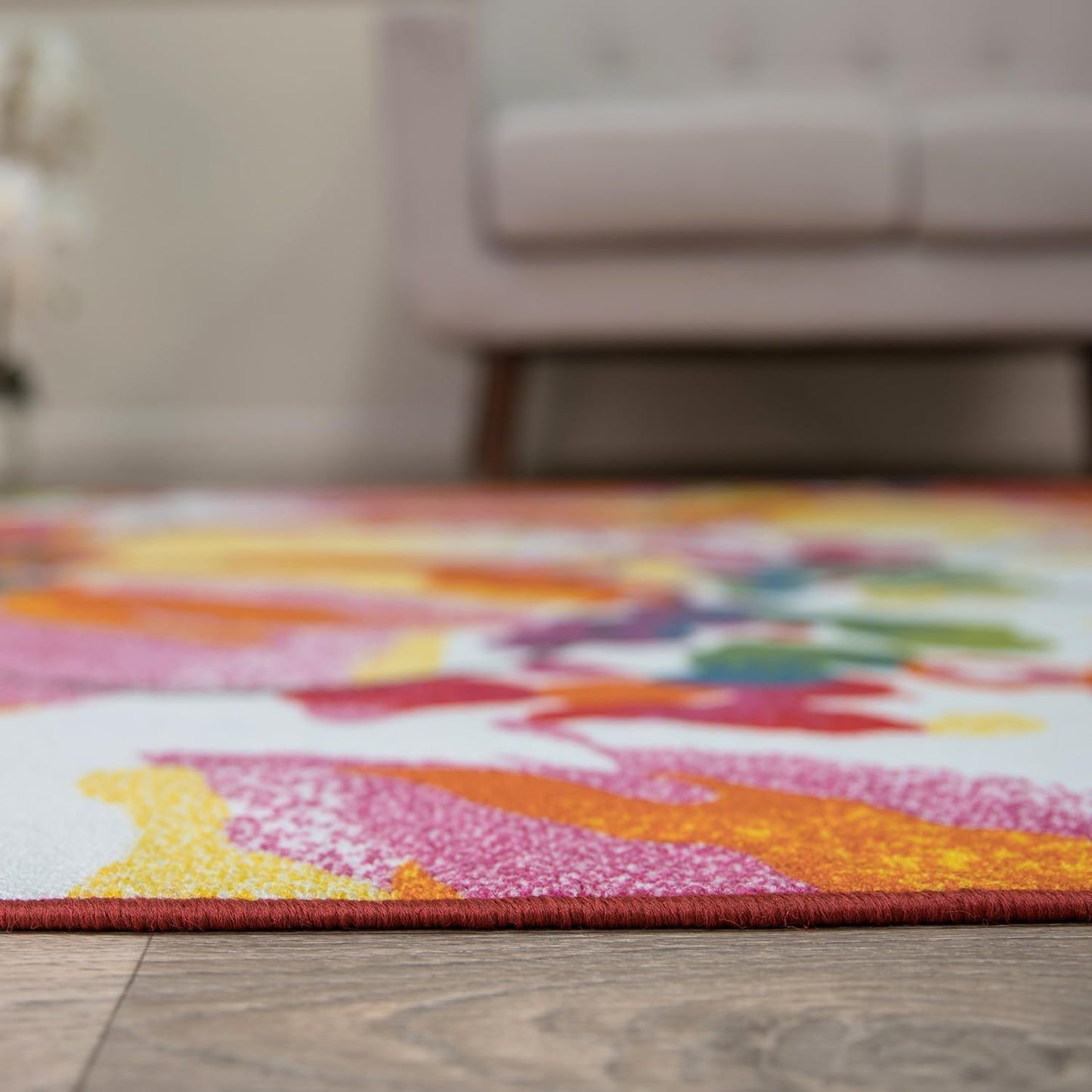 Rugshop Modern Bright Flowers Non-Slip (Non-Skid) Area Rug 8 x 10 (7' 10" x 10') Multi