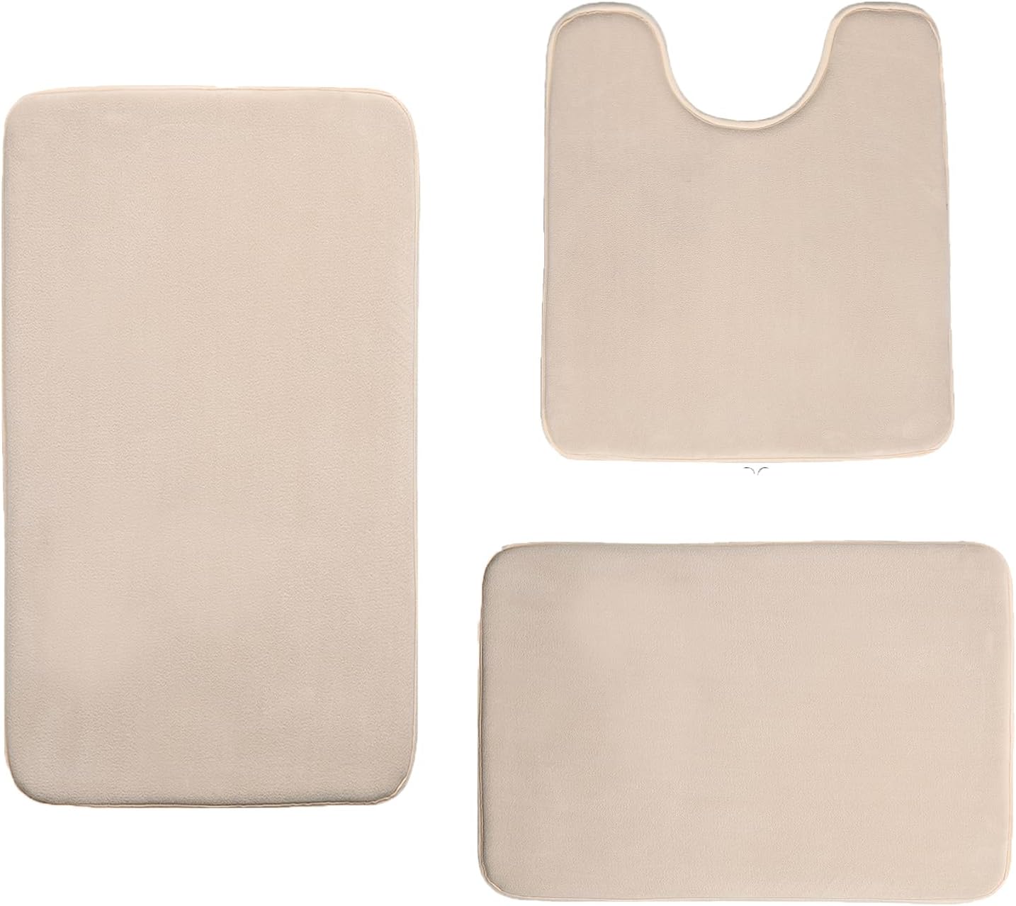 Madeals Memory Foam Bath Mat Set 4 Piece with Toilet Lid Cover and Combo Rug Sage Green