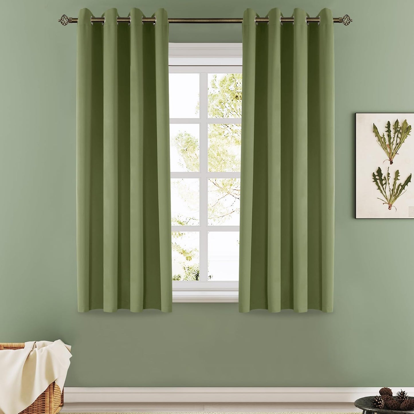 108 Inches Beige Blackout Curtains Room Darkening Thermal Insulated Drapes Grommet Top Light Blocking Curtain for Living Room Bedroom (2 Panels, W52 x L108 Inch, Beige Cream)
