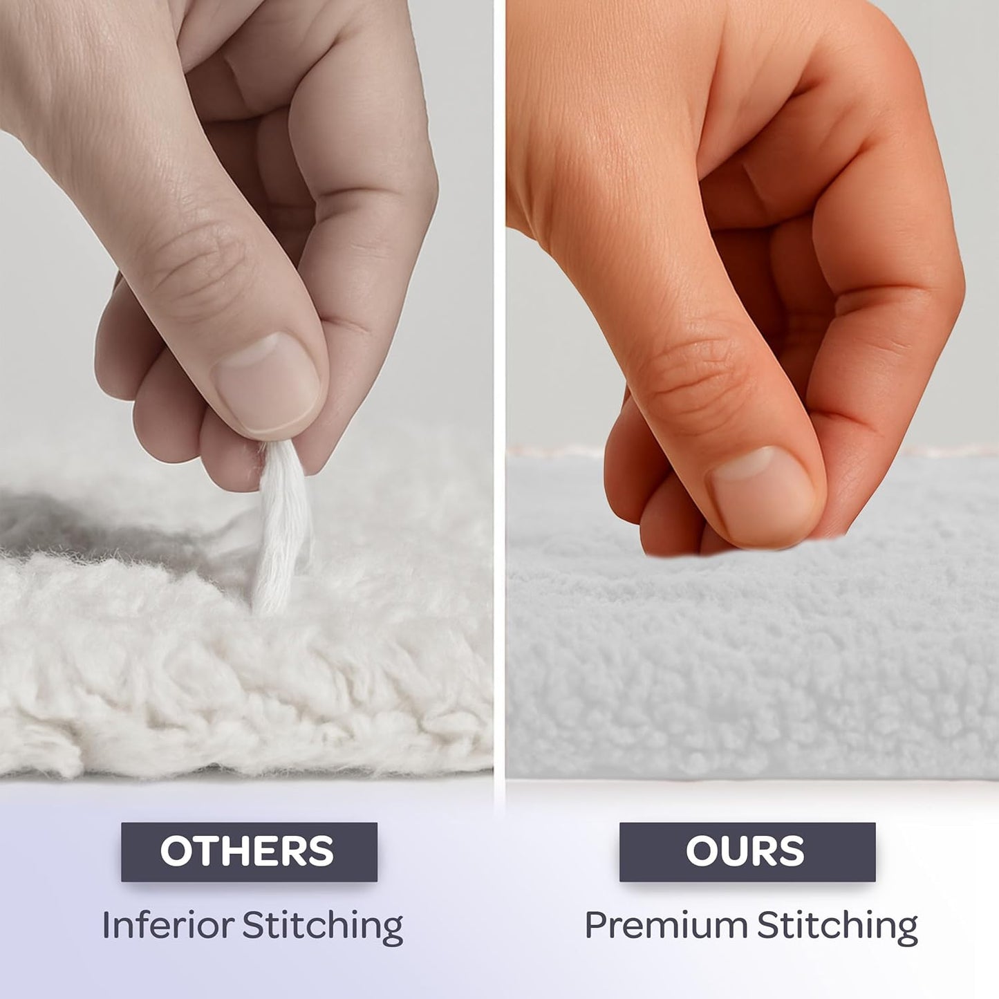 Bathroom Rugs - 2-Piece Cotton Bathroom Mat Set - Machine Washable Bath Mats for Restroom, Kitchen, or Laundry Room by Lavish Home (White)
