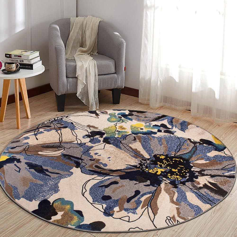 Rugshop Modern Bright Flowers Non-Slip (Non-Skid) Area Rug 8 x 10 (7' 10" x 10') Multi