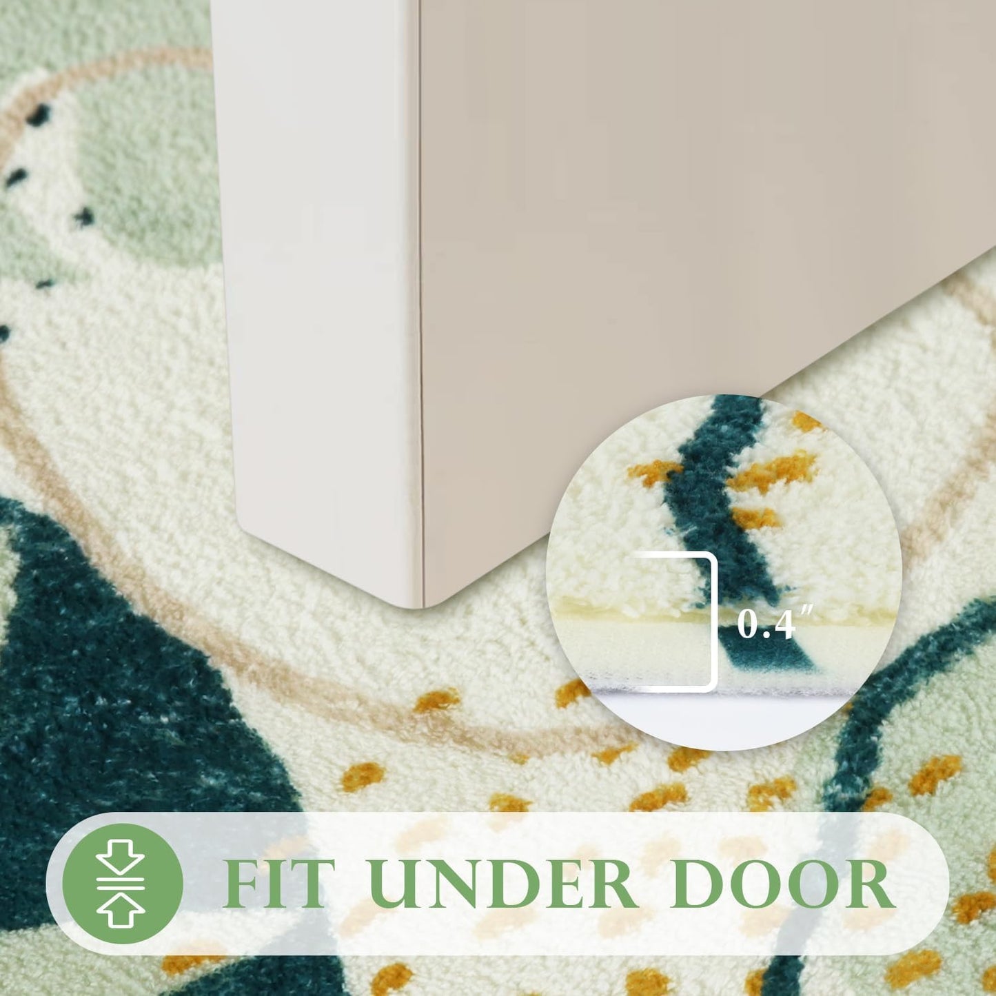 Uphome Sage Green Bathroom Rug Set, Cute Abstract Plant Bath Mat Set, Non Slip Machine Washable Bath Rugs, Soft Velvet Small Bathroom Mat, Mid Centry Aesthetic Botanical Floor Mats for Tub Sink Shower