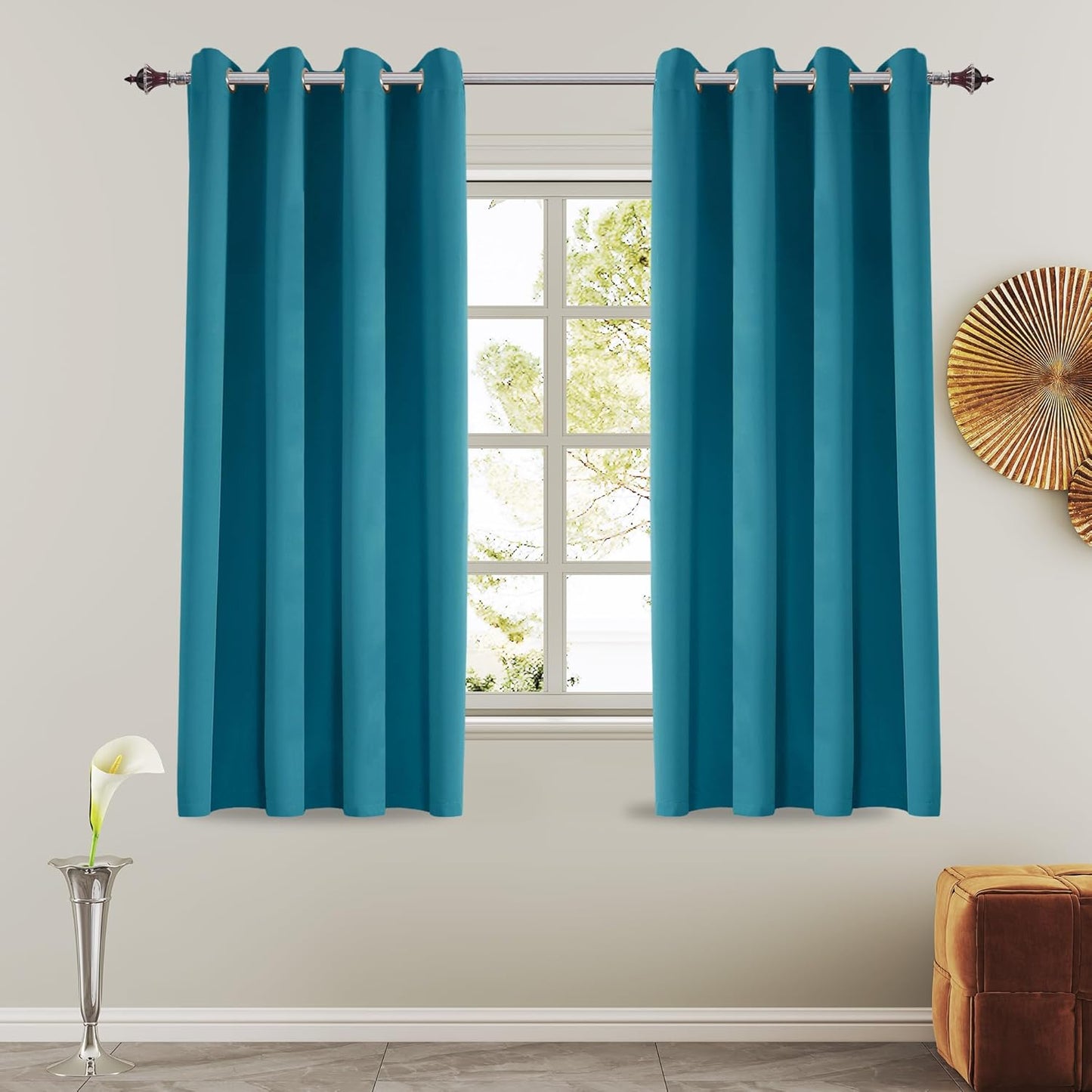 108 Inches Beige Blackout Curtains Room Darkening Thermal Insulated Drapes Grommet Top Light Blocking Curtain for Living Room Bedroom (2 Panels, W52 x L108 Inch, Beige Cream)
