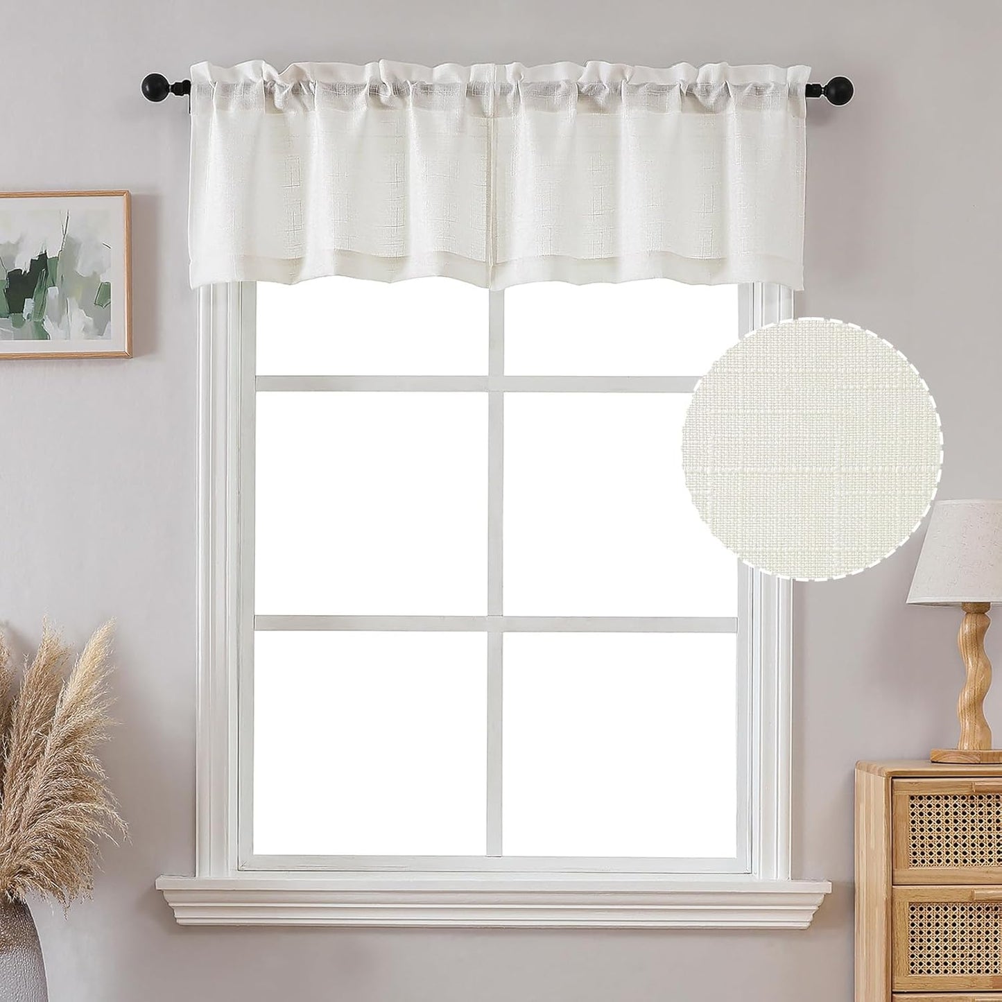OVZME Light Grey Curtains 63 Inch Length 2 Panels, Faux Linen Textured Semi Light Filtering Drapes, Soft Airy Farmhouse Slub Window Curtains for Living Room Bedroom, Each 40x63 Inches