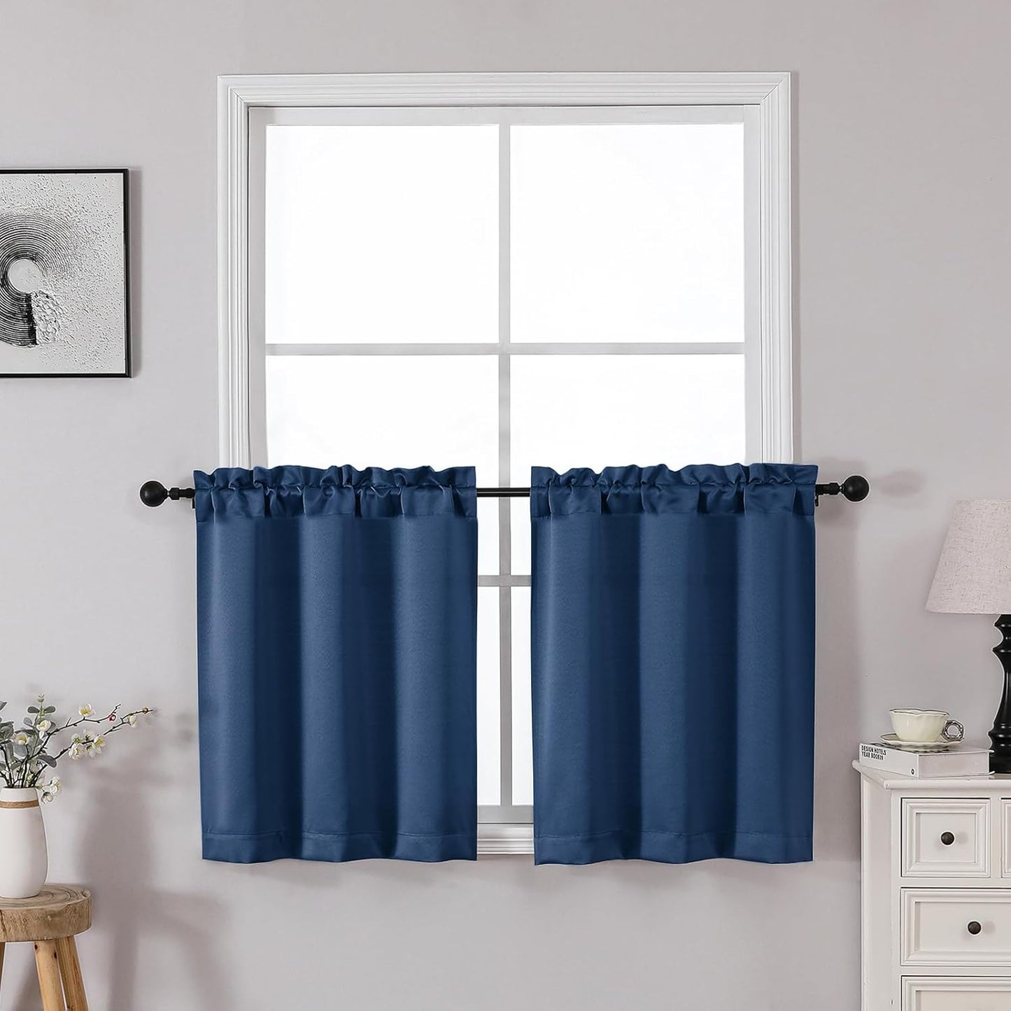 OWENIE Heidi Sage Green Curtains for Living Room 63 Inch Length 2 Panels Set, Light Filtering Solid Curtain for Bedroom, Rod Pocket Window Curtains & Drapes, 2 Pcs Each 40" W 63" L