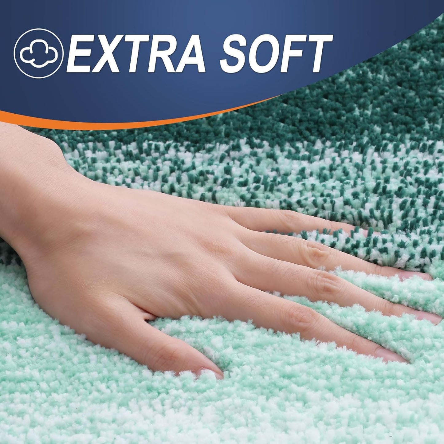 OLANLY Bathroom Rugs Sets 3 Piece, Soft Absorbent Microfiber Bath Mats and U-Shaped Contour Toilet Rug, Plush Shaggy Bath Mat Set for Bathroom (30"x20"+24"x16"+24"x20", Blackish Green)