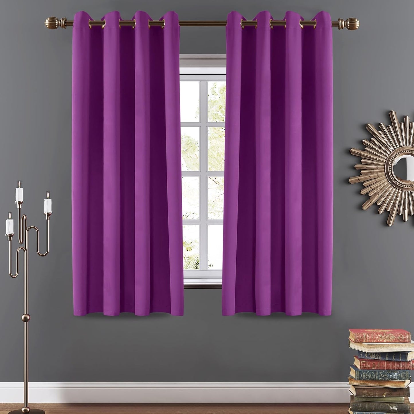 108 Inches Beige Blackout Curtains Room Darkening Thermal Insulated Drapes Grommet Top Light Blocking Curtain for Living Room Bedroom (2 Panels, W52 x L108 Inch, Beige Cream)