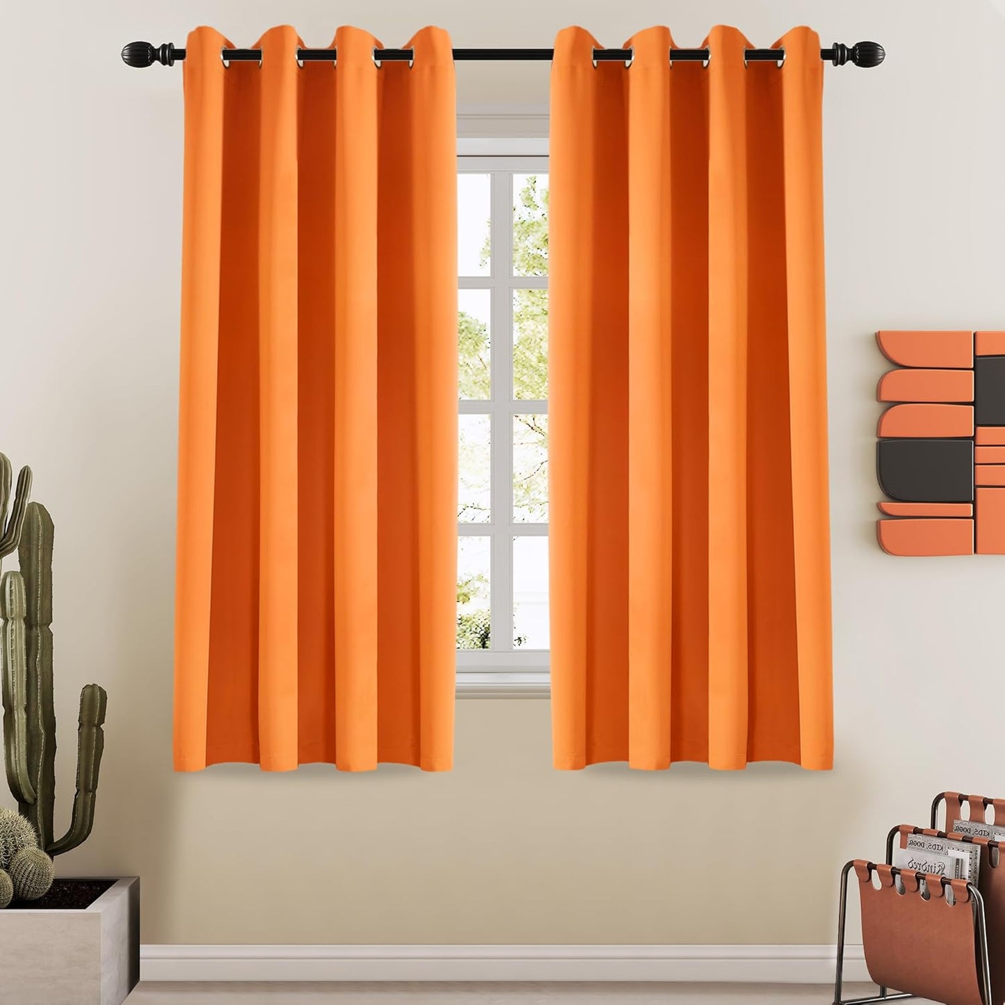 108 Inches Beige Blackout Curtains Room Darkening Thermal Insulated Drapes Grommet Top Light Blocking Curtain for Living Room Bedroom (2 Panels, W52 x L108 Inch, Beige Cream)