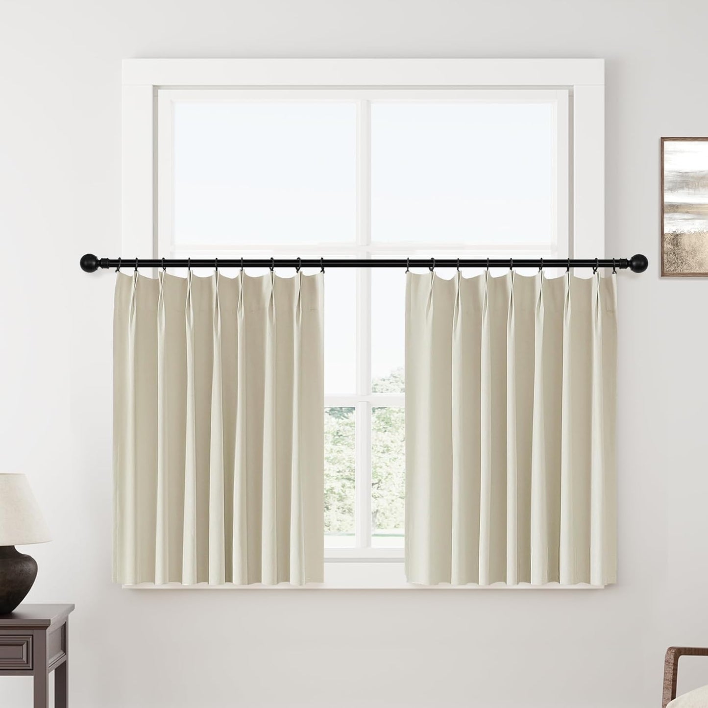 ChrisDowa Terracotta Pinch Pleated Blackout Linen Curtains 102 Inch Long 2 Panels for Living Room Bedroom Farmhouse Room darking Thermal Insulated Back Tab Hooks Rings Window Treatment Drapes,40x102