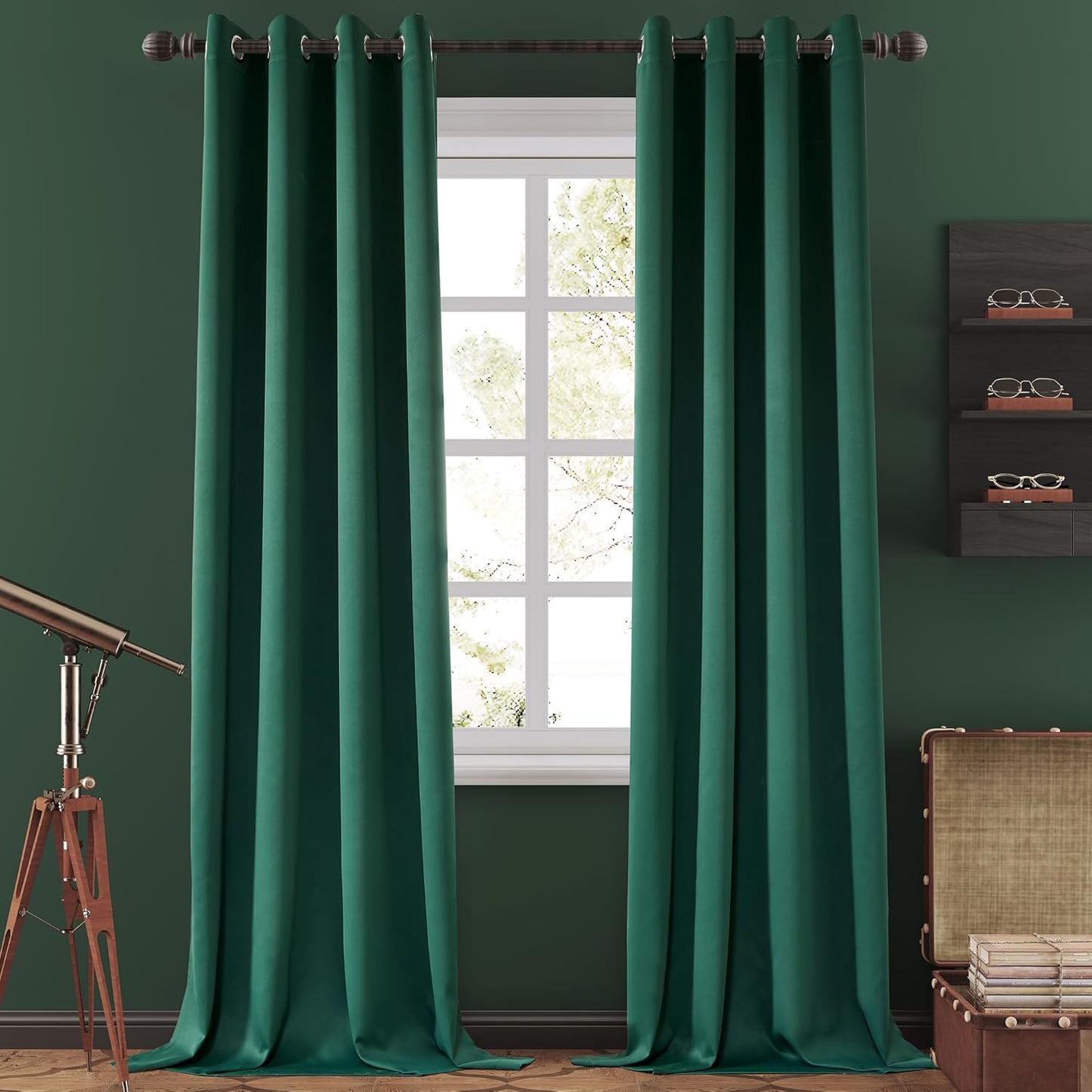 108 Inches Beige Blackout Curtains Room Darkening Thermal Insulated Drapes Grommet Top Light Blocking Curtain for Living Room Bedroom (2 Panels, W52 x L108 Inch, Beige Cream)