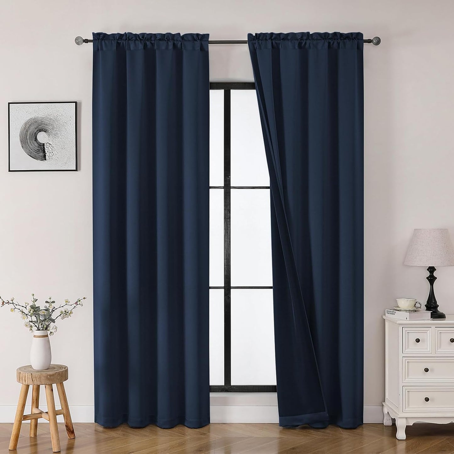 OWENIE Heidi Sage Green Curtains for Living Room 63 Inch Length 2 Panels Set, Light Filtering Solid Curtain for Bedroom, Rod Pocket Window Curtains & Drapes, 2 Pcs Each 40" W 63" L