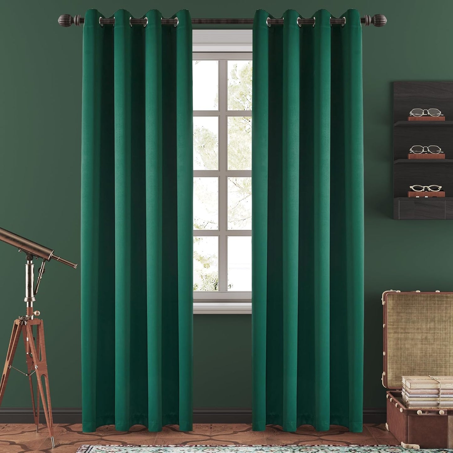 108 Inches Beige Blackout Curtains Room Darkening Thermal Insulated Drapes Grommet Top Light Blocking Curtain for Living Room Bedroom (2 Panels, W52 x L108 Inch, Beige Cream)