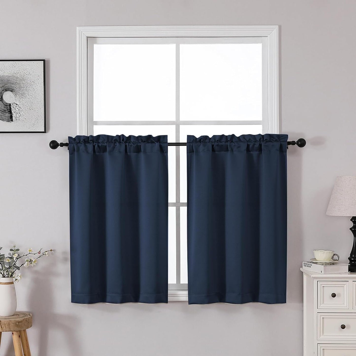 OWENIE Heidi Sage Green Curtains for Living Room 63 Inch Length 2 Panels Set, Light Filtering Solid Curtain for Bedroom, Rod Pocket Window Curtains & Drapes, 2 Pcs Each 40" W 63" L