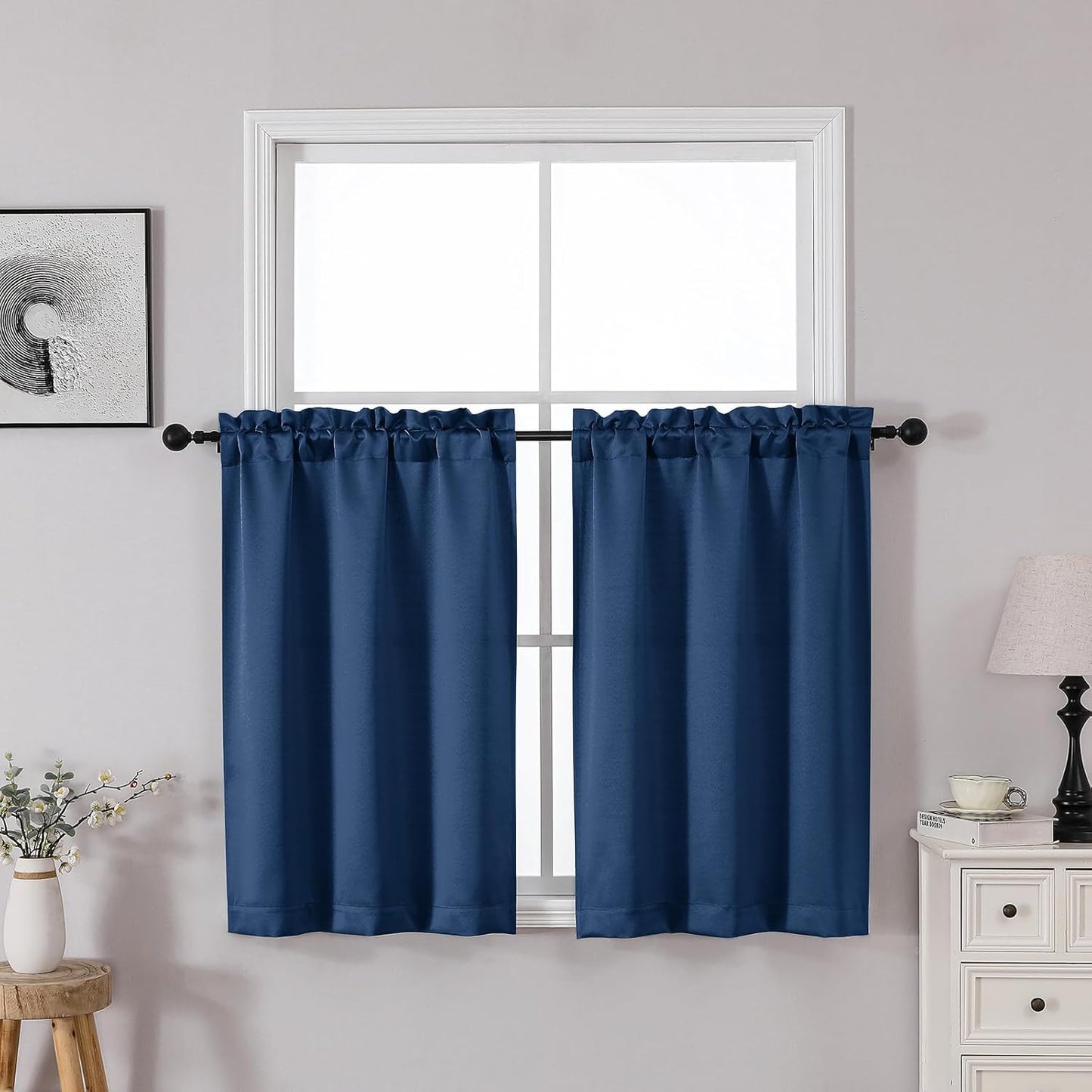 OWENIE Heidi Sage Green Curtains for Living Room 63 Inch Length 2 Panels Set, Light Filtering Solid Curtain for Bedroom, Rod Pocket Window Curtains & Drapes, 2 Pcs Each 40" W 63" L
