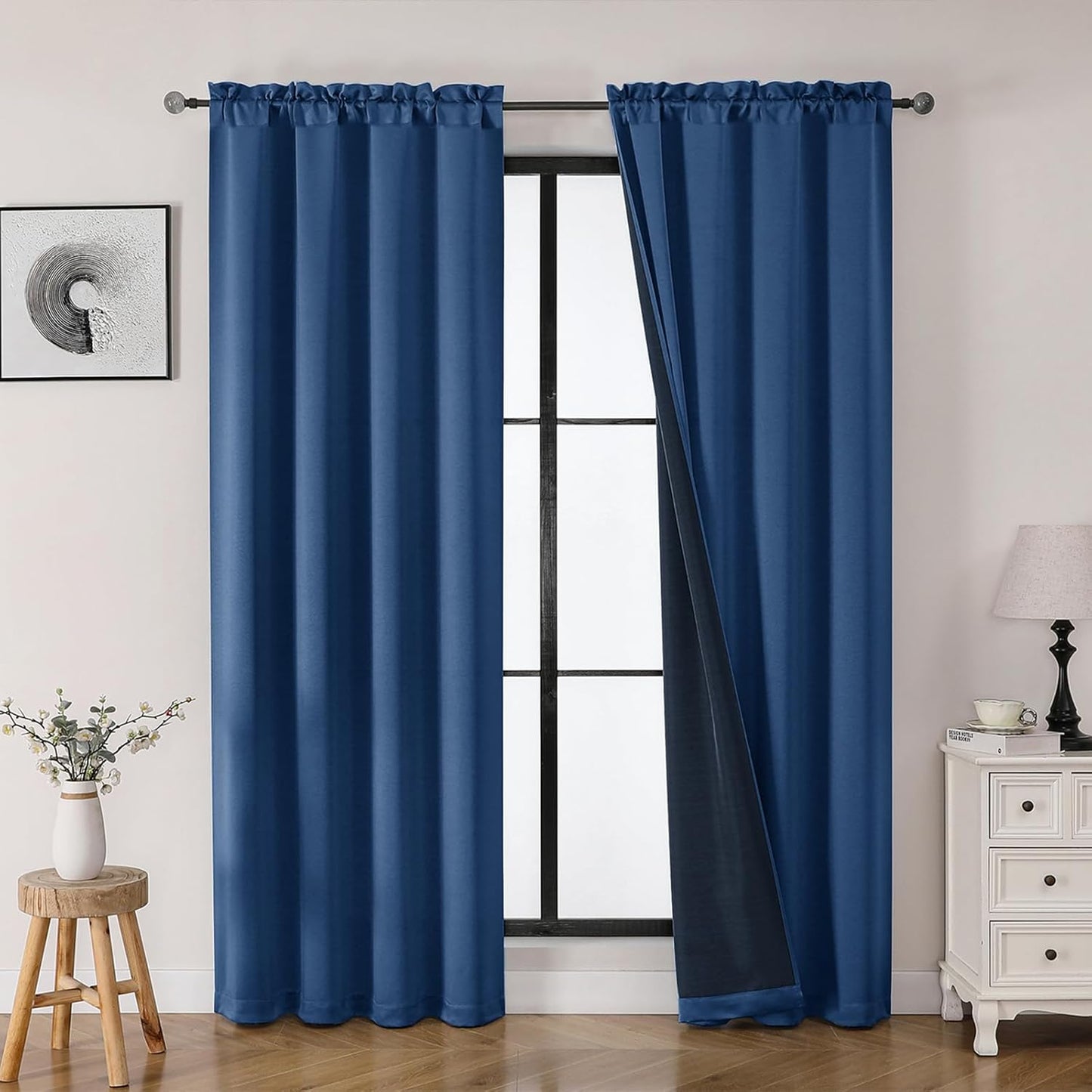 OWENIE Heidi Sage Green Curtains for Living Room 63 Inch Length 2 Panels Set, Light Filtering Solid Curtain for Bedroom, Rod Pocket Window Curtains & Drapes, 2 Pcs Each 40" W 63" L