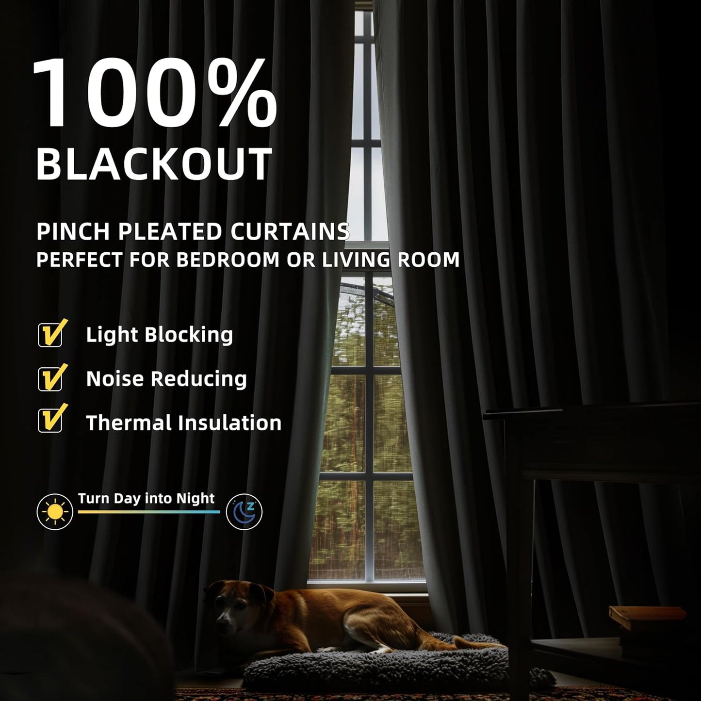 ChrisDowa Terracotta Pinch Pleated Blackout Linen Curtains 102 Inch Long 2 Panels for Living Room Bedroom Farmhouse Room darking Thermal Insulated Back Tab Hooks Rings Window Treatment Drapes,40x102