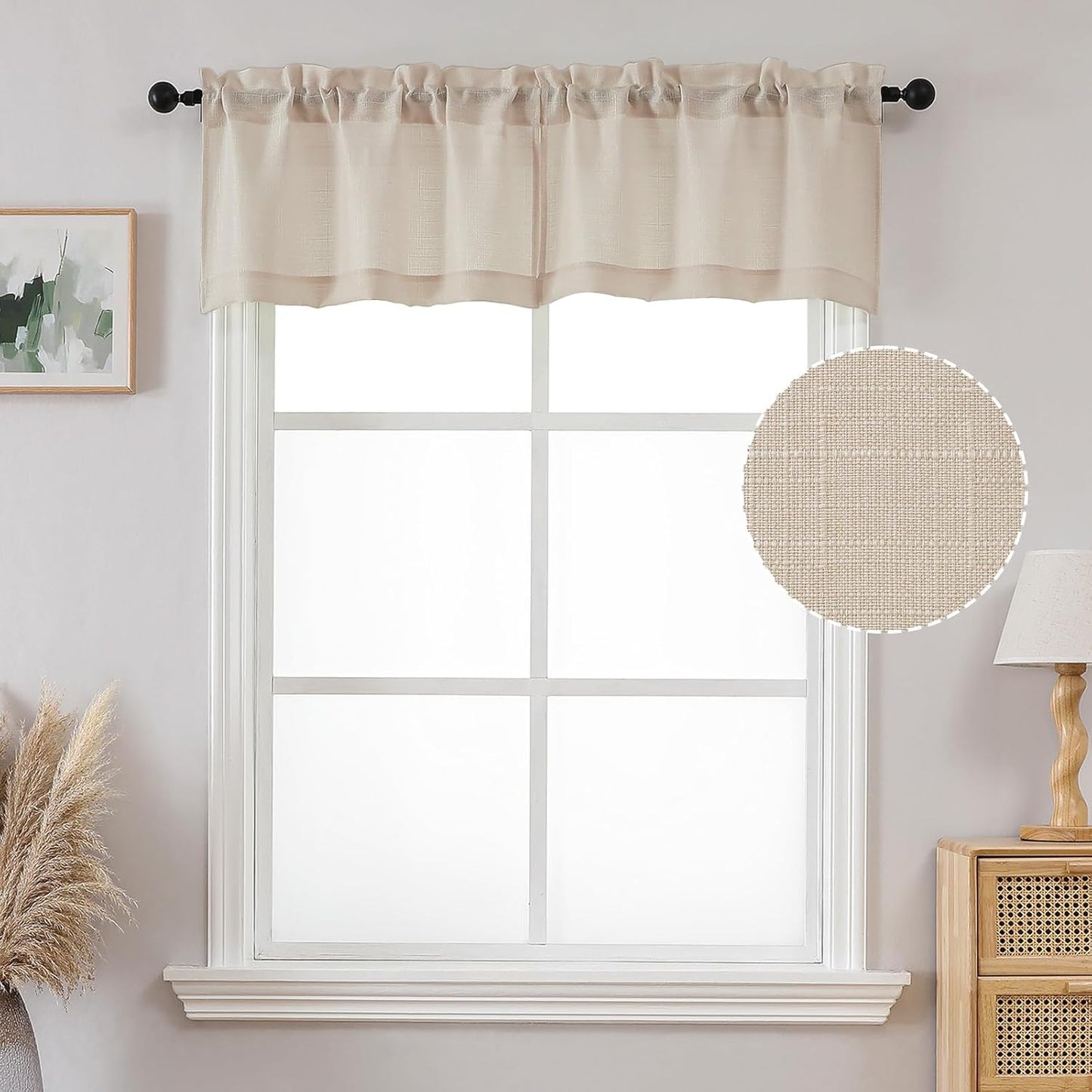 OVZME Light Grey Curtains 63 Inch Length 2 Panels, Faux Linen Textured Semi Light Filtering Drapes, Soft Airy Farmhouse Slub Window Curtains for Living Room Bedroom, Each 40x63 Inches