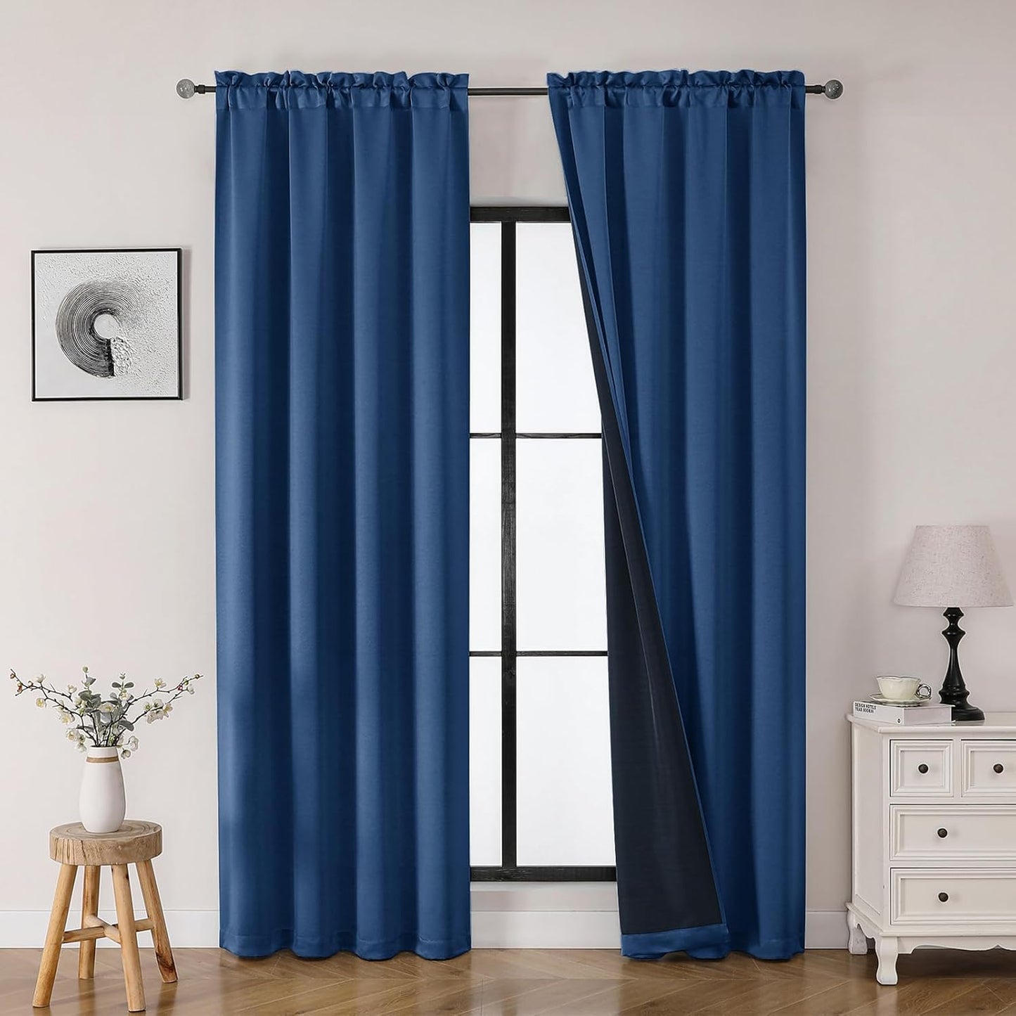 OWENIE Heidi Sage Green Curtains for Living Room 63 Inch Length 2 Panels Set, Light Filtering Solid Curtain for Bedroom, Rod Pocket Window Curtains & Drapes, 2 Pcs Each 40" W 63" L