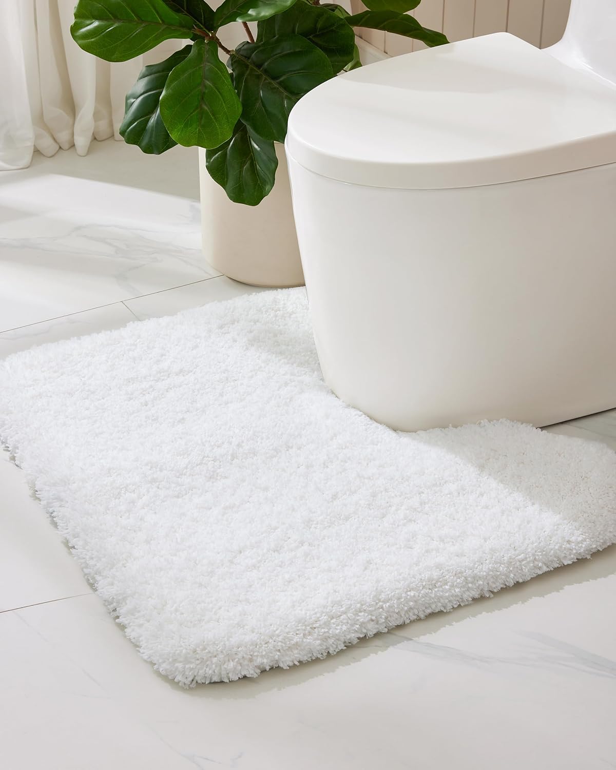 ILANGO Pink Bathroom Rugs 36" × 24" Non Slip & Super Absorbent Extra Thick Soft, Washable Bath Mat for Floor, Non Shedding Microfiber Plush Shaggy Bath Rug with Rubber for Bathtub Shower Room Sink