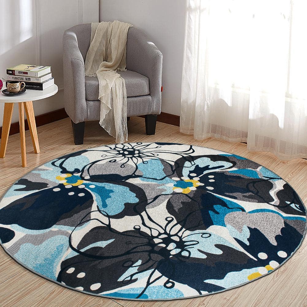 Rugshop Modern Bright Flowers Non-Slip (Non-Skid) Area Rug 8 x 10 (7' 10" x 10') Multi