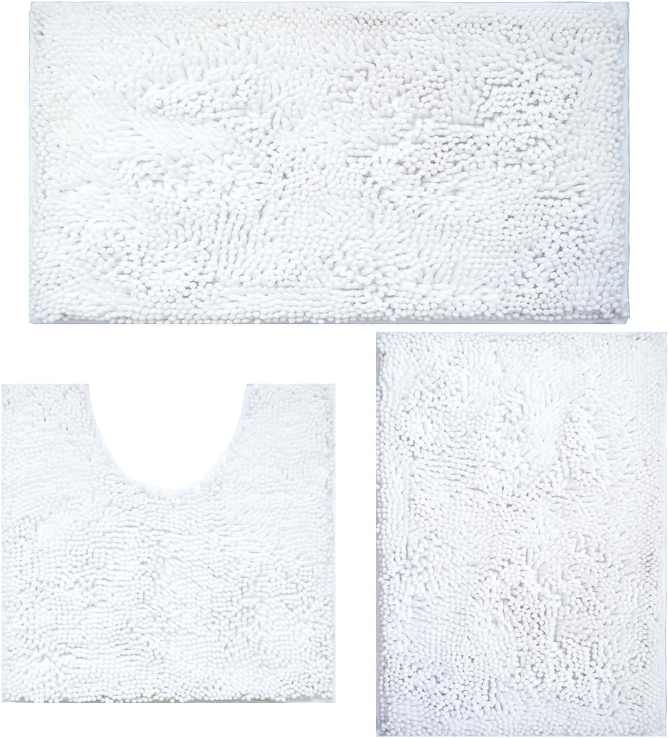 Bathroom Rugs Sets 3 Piece Non Slip,Bath Rugs with PVC Backing Bath Carpet,Bathroom Rug Washable,Absorbent,Plush Carpet Mats,Bath Mats for Bedroom, Kitchen,Tub,Home Decor (Lavender)