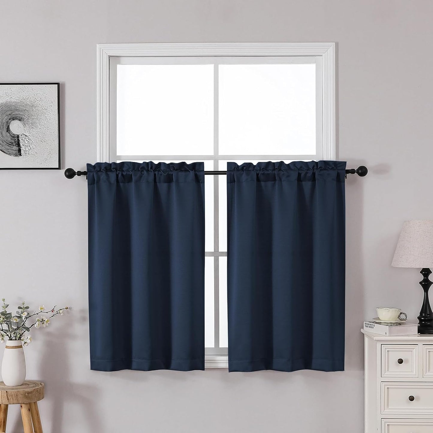 OWENIE Heidi Sage Green Curtains for Living Room 63 Inch Length 2 Panels Set, Light Filtering Solid Curtain for Bedroom, Rod Pocket Window Curtains & Drapes, 2 Pcs Each 40" W 63" L