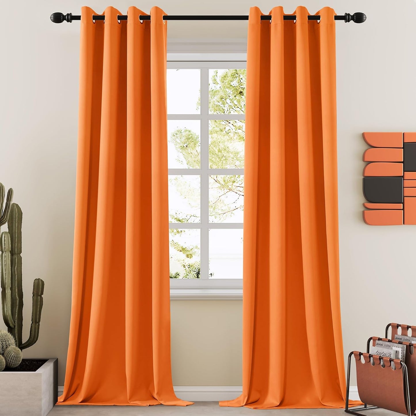 108 Inches Beige Blackout Curtains Room Darkening Thermal Insulated Drapes Grommet Top Light Blocking Curtain for Living Room Bedroom (2 Panels, W52 x L108 Inch, Beige Cream)