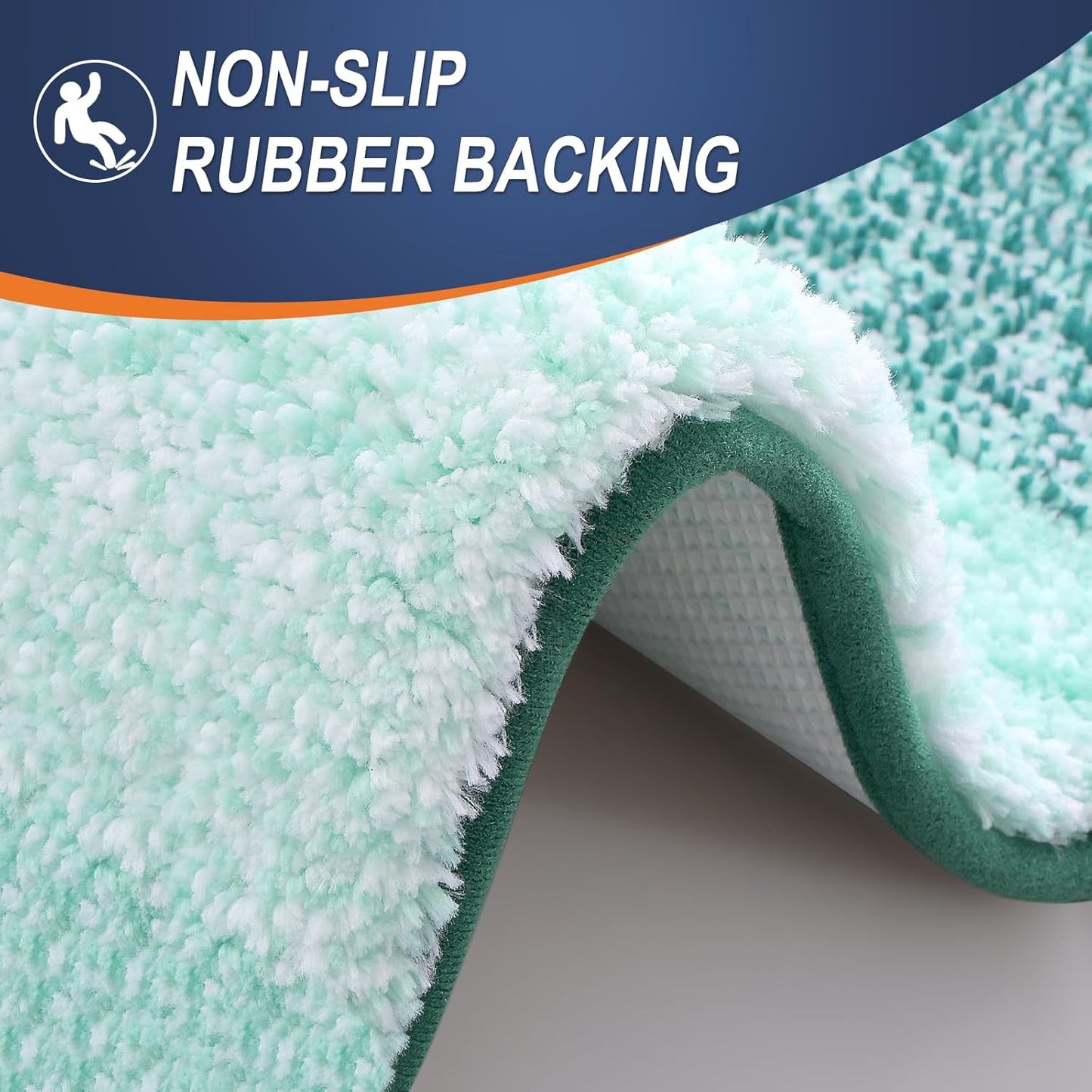 OLANLY Bathroom Rugs Sets 3 Piece, Soft Absorbent Microfiber Bath Mats and U-Shaped Contour Toilet Rug, Plush Shaggy Bath Mat Set for Bathroom (30"x20"+24"x16"+24"x20", Blackish Green)