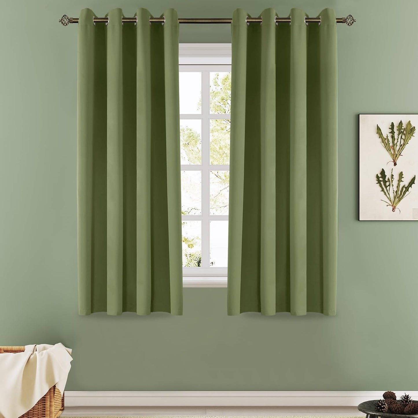 108 Inches Beige Blackout Curtains Room Darkening Thermal Insulated Drapes Grommet Top Light Blocking Curtain for Living Room Bedroom (2 Panels, W52 x L108 Inch, Beige Cream)