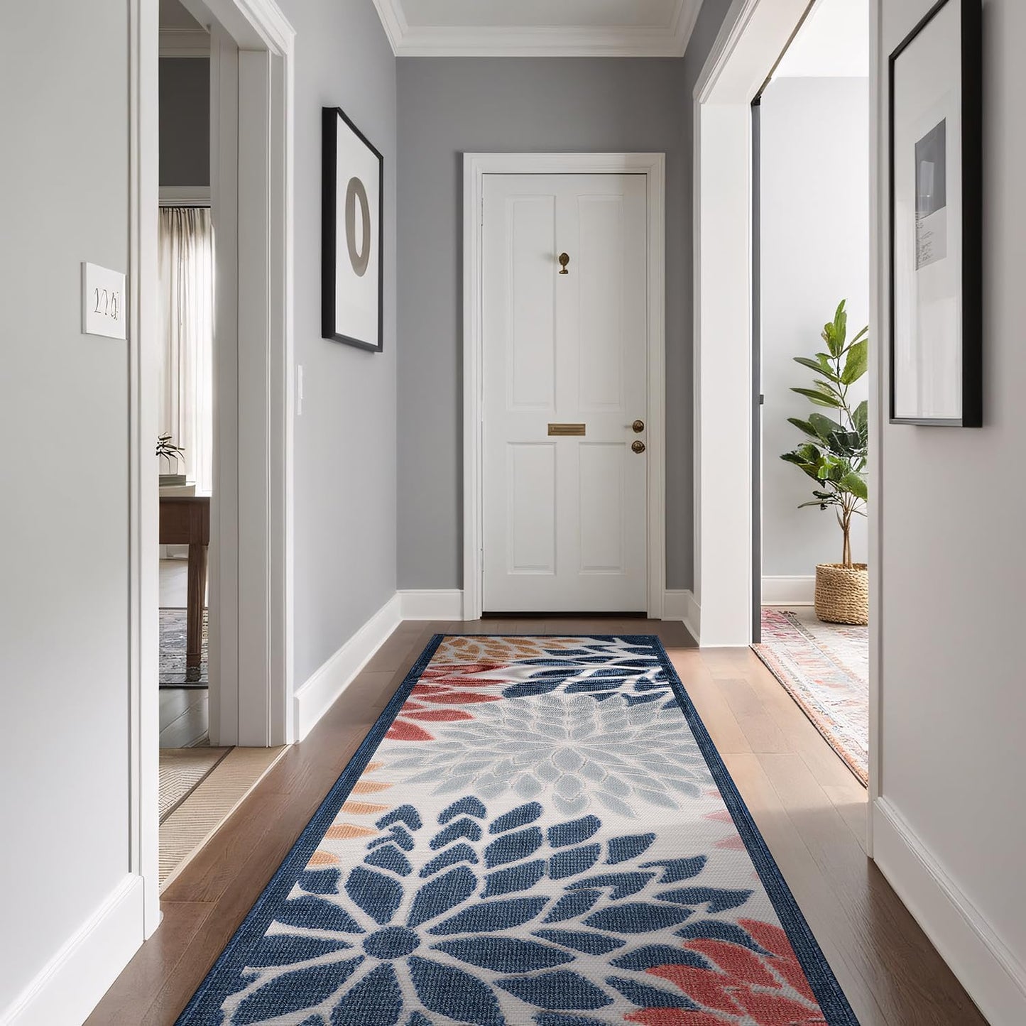 Beverly Rug Outdoor Rug 9x12 Large Modern Floral Tropical Area Rugs for Indoor and Outdoor Patio Easy to Clean Non Shedding Living Room Porch Garden Washable Outside Carpet (9 x 12 Brown)