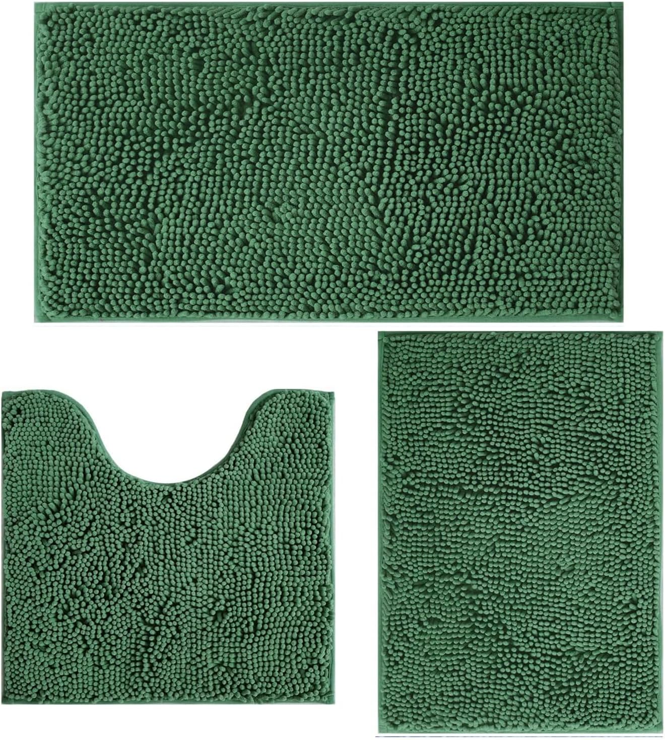 Bathroom Rugs Sets 3 Piece Non Slip,Bath Rugs with PVC Backing Bath Carpet,Bathroom Rug Washable,Absorbent,Plush Carpet Mats,Bath Mats for Bedroom, Kitchen,Tub,Home Decor (Lavender)