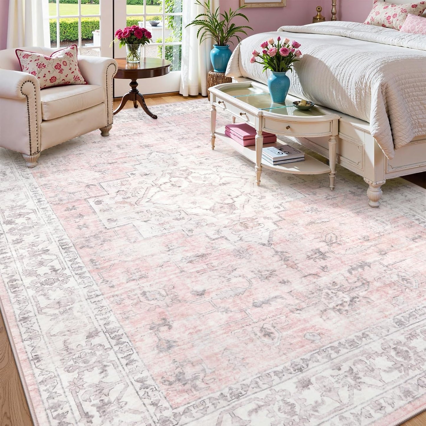 LIVEBOX Washable 2x6 Runner Rug for Bathroom, Non Slip Kitchen Mats for Floor Entryway, Boho Indoor Front Door Mat Low-Pile Runners for Hallways, Farmhouse Rugs for Laundry, Sage Green