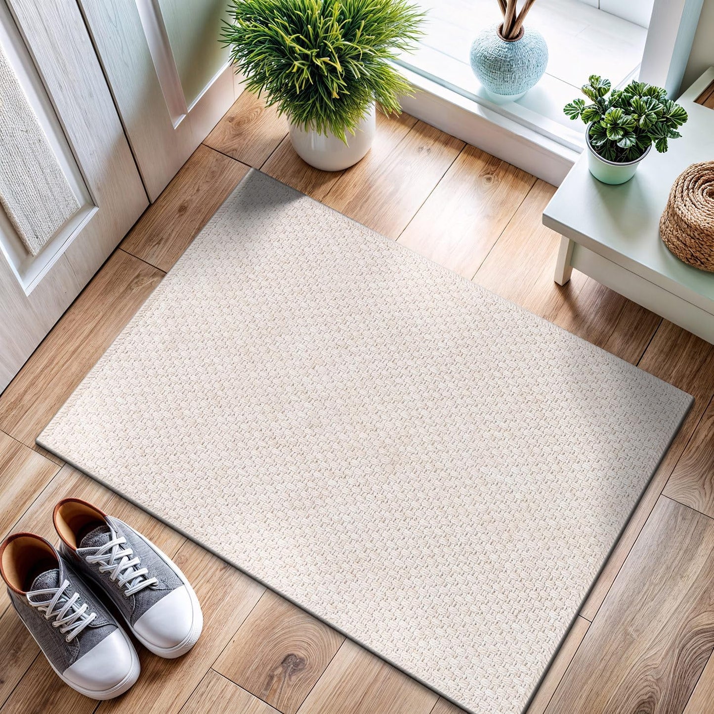 CAMILSON Easy Jute Rug 9x12, Indoor Outdoor Natural Color Fiber Area Rugs for Living Room Patio and Kitchen Rug, Sisal Boho Woven Design, Easy-Cleaning, Washable Outside Carpet Alfombras (9 x 12)