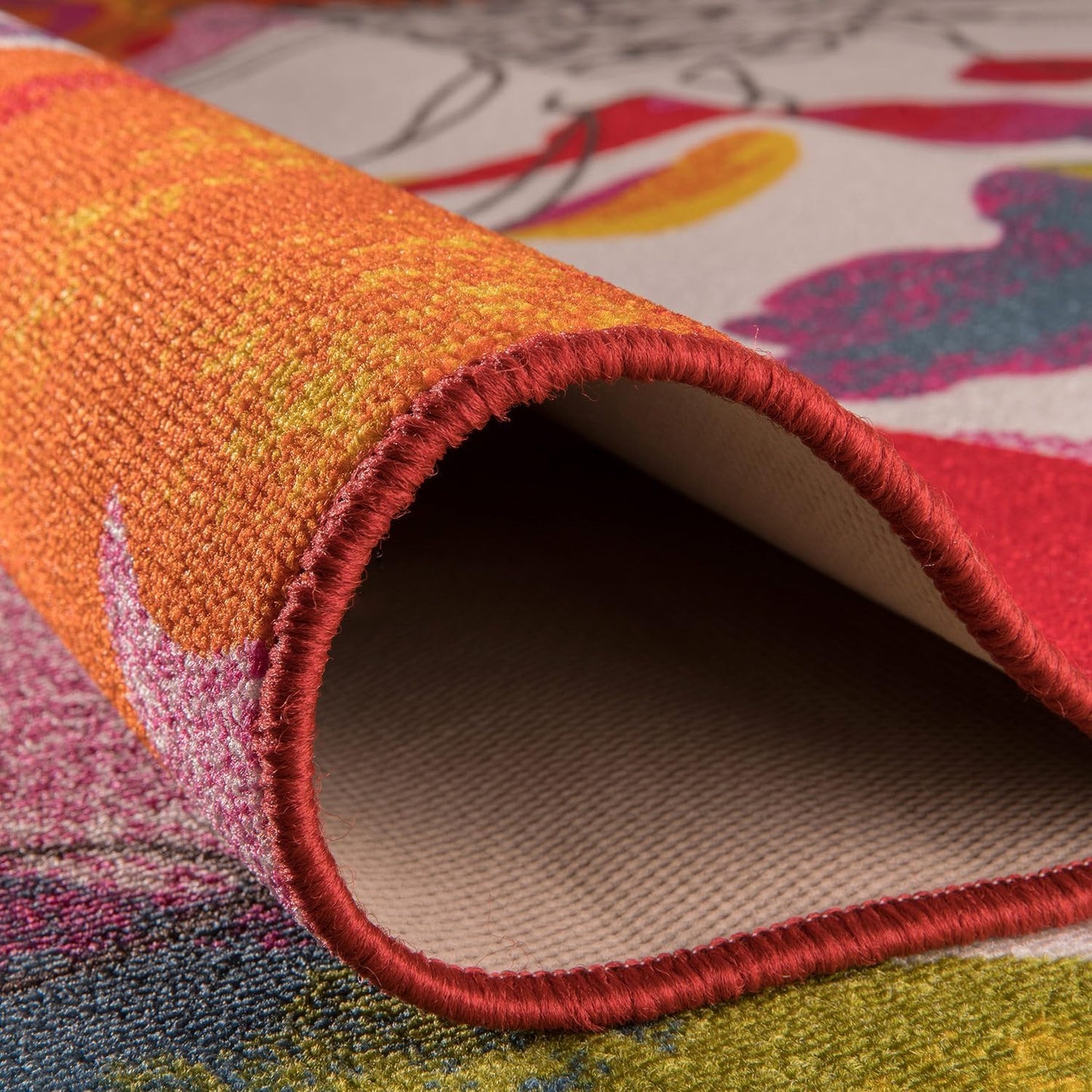 Rugshop Modern Bright Flowers Non-Slip (Non-Skid) Area Rug 8 x 10 (7' 10" x 10') Multi