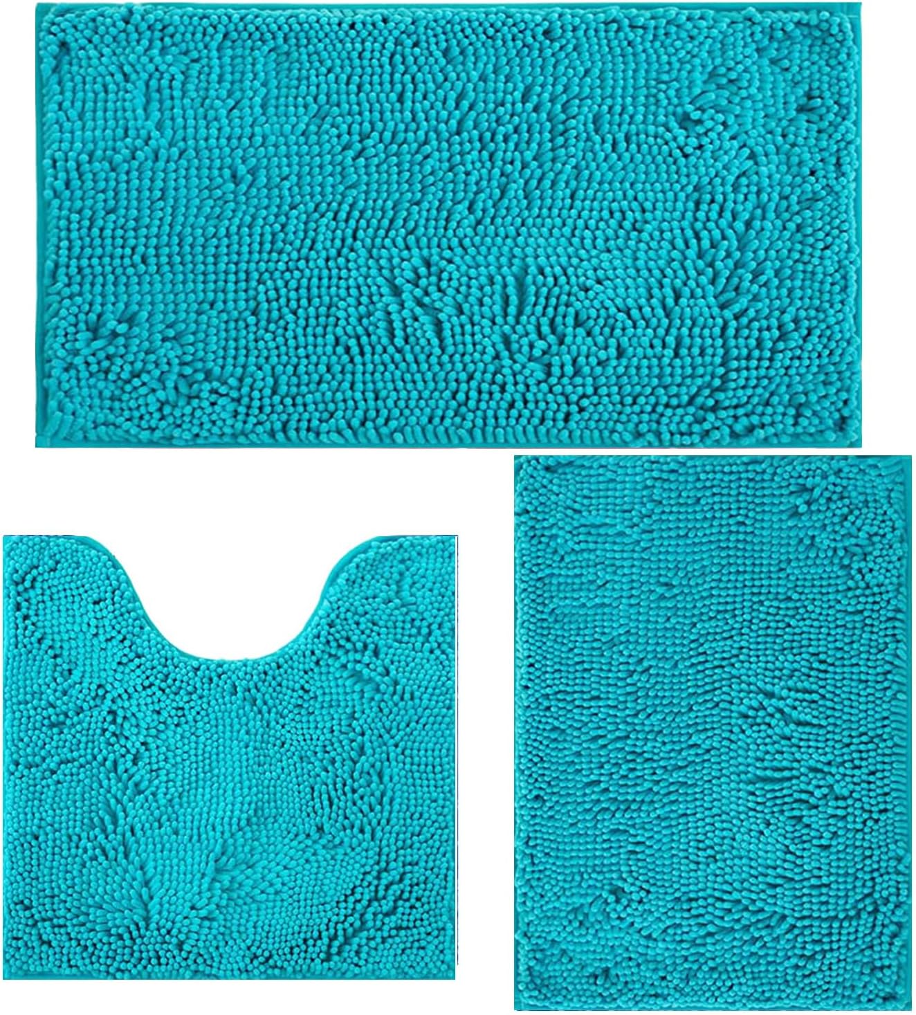 Bathroom Rugs Sets 3 Piece Non Slip,Bath Rugs with PVC Backing Bath Carpet,Bathroom Rug Washable,Absorbent,Plush Carpet Mats,Bath Mats for Bedroom, Kitchen,Tub,Home Decor (Lavender)