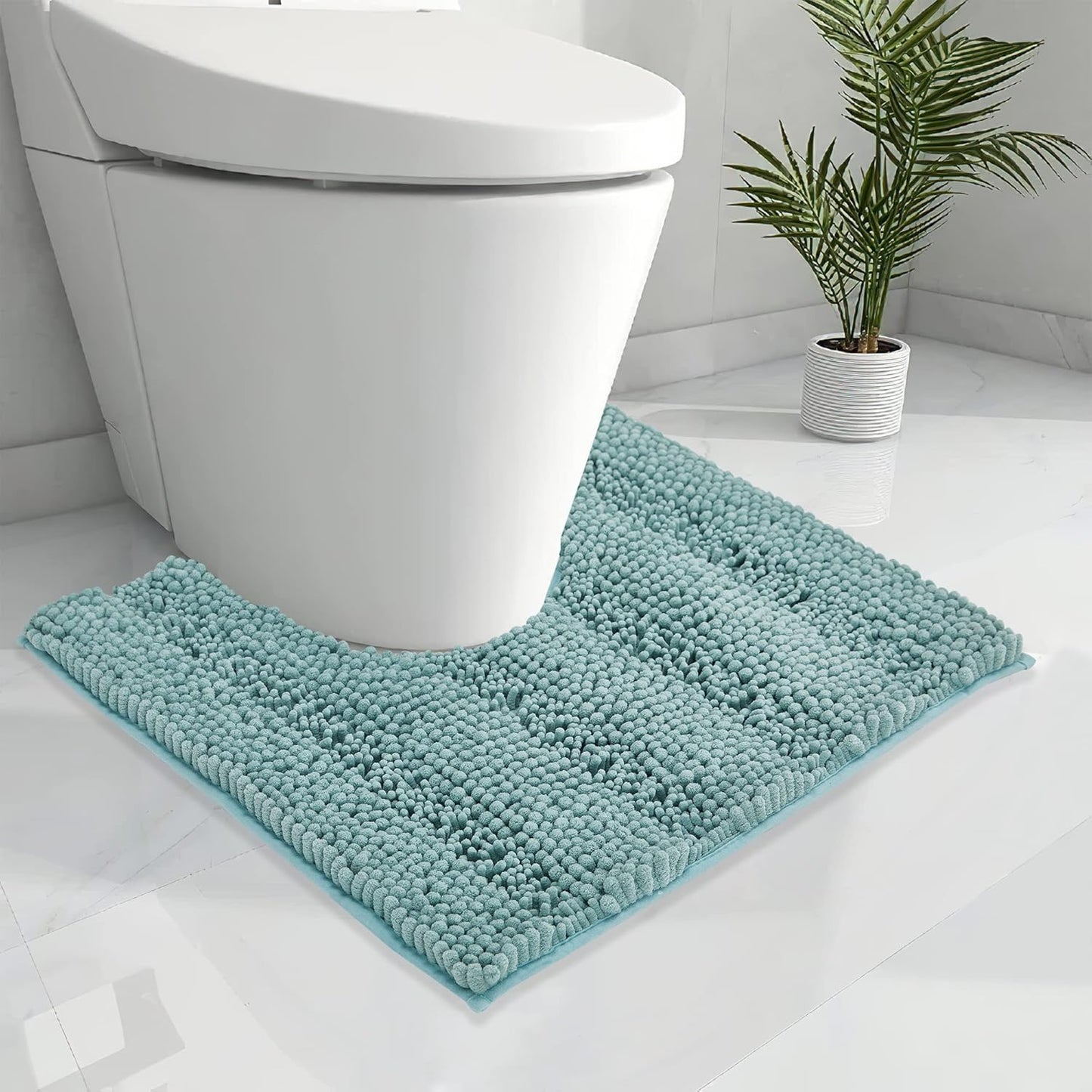 KGORGE Grey Bath Rugs - Soft Large Bathroom Rugs 60" x 24" Farmhouse Floor Cover Water Absorbent Bath Mat Shower Carpet for Toilet Door Way Kitchen Kids Baby, 1 Pc