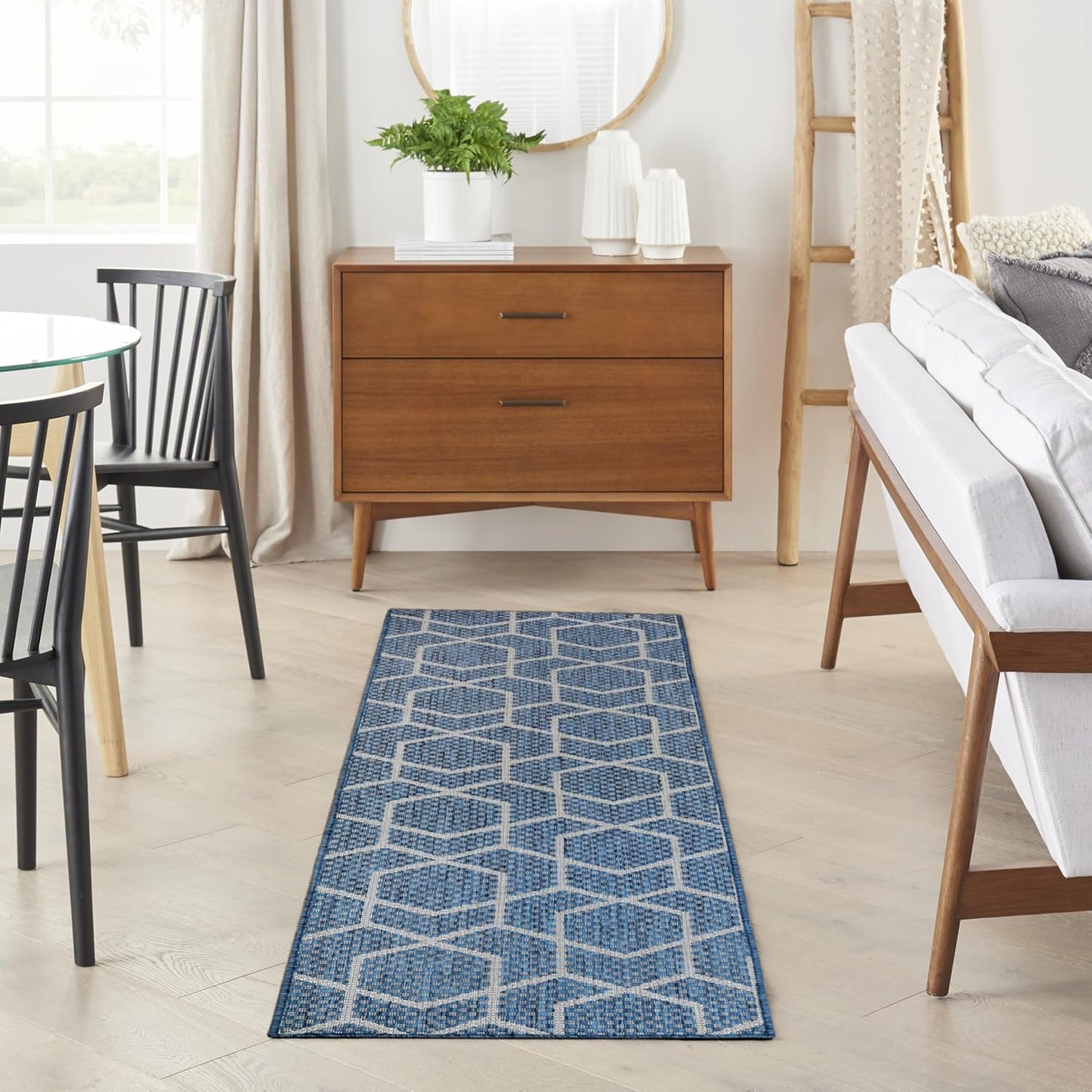 Nourison Horizon Indoor/Outdoor Green 4' x 6' Area Rug - Easy Cleaning, Non Shedding, Bed Room, Living Room, Dining Room, Kitchen (4' x 6')