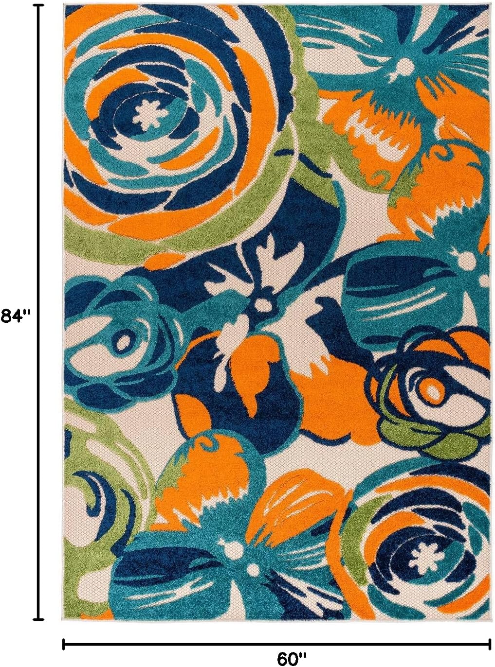 Rugshop Ravenna Modern Large Floral Flowers Indoor/Outdoor Area Rug 5' x 7' Multi