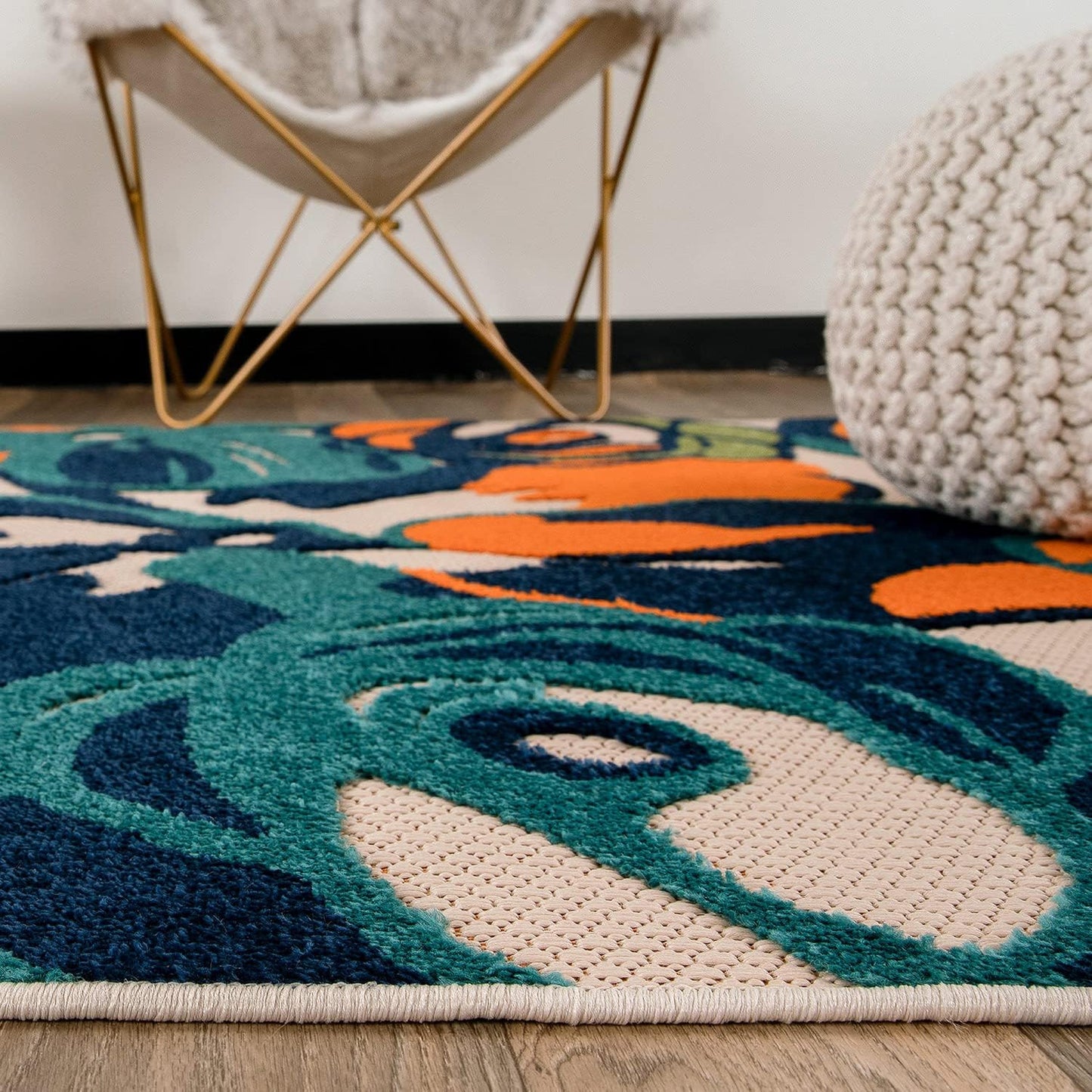 Rugshop Ravenna Modern Large Floral Flowers Indoor/Outdoor Area Rug 5' x 7' Multi
